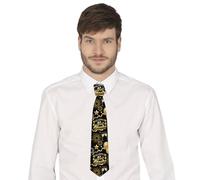 FIESTAS GUIRCA | Happy New Year Tie (45 cm) - Costume Accessory for New Year and Christmas Celebrations - Ideal for Adult Men at Parties and Events - Black