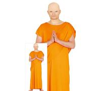 FIESTAS GUIRCA Hare Krishna Mens Fancy Dress Costume - Shaolin Orange Tunic - Buddhist Monk Fancy Dress Men Size M 38-40