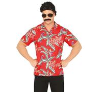 Fiestas GUIRCA Hawaienne Jungle Bird Red Magnum Men's Shirt