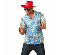 Fiestas Guirca Hawaiian Shirt Blue Multi Gents Fancy Dress Costume Size Large