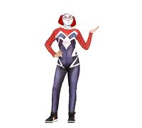 FIESTAS GUIRCA Heroin Costume Hooded - Superhero Jumpsuit with Red and Black Spider Pattern Hooded - Child Girl Costume 10-12 Years