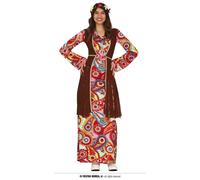 Fiestas Guirca Hippie Girl Maxi Dress Ladies Fancy Dress Costume Size 10-12
