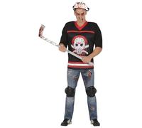 FIESTAS GUIRCA Hockey Killer Jazz Costume - Includes Bloody Killer Mask - Halloween Costume Men