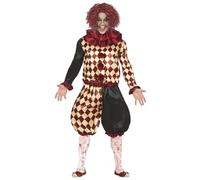 FIESTAS GUIRCA Horror Clown - Harlequin Outfit Fancy Dress Costume Adult Man Size L 42-44