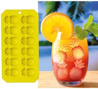 FIESTAS GUIRCA | Ice Cube Tray Yellow Pineapple (11.5 x 22.5 cm) - Ice Mold for Summer Parties and Graduation - Table Decoration for Hawaiian and Tropical Celebrations - Yellow