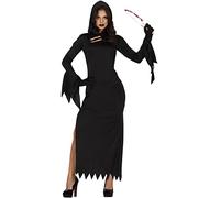 FIESTAS GUIRCA Knife Assassin Halloween Costume Adult Women - Black Hooded Ghost Robe - Adults Fancy Dress Costumes Women Size L 14-16
