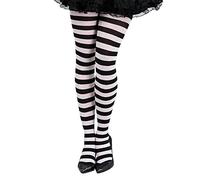 FIESTAS GUIRCA Ladies Halloween Black And White Stripe Tights