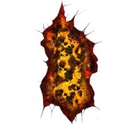 FIESTAS GUIRCA | Lava Illusion Floor Sticker - Decoration - 30X90 cm | Molten Rock Effect | Jagged Torn Edges | Self-Adhesive | 30X90 cm | Halloween, Karneval & Fasching