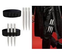 FIESTAS GUIRCA | Leg Band with 3 Silver Bullets (20 cm) - Costume Accessory for Vampire Cowboy Police Halloween Oktoberfest Carnival - Adult Child