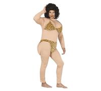 FIESTAS GUIRCA Leopard Print Bikini Influencer Fancy Dress Costume - Funny Costume Stag Do for Men Size L