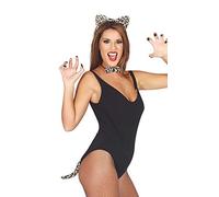 FIESTAS GUIRCA | Leopard Set Headband, Bow Tie and Tail (One Size) - Fancy Dress Accessory for Adult Women - Ideal for Animal Parties and Hen Do's - Black and Brown