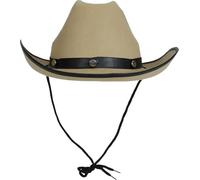 FIESTAS GUIRCA | Light Brown Felt Cowboy Hat (One Size) - Cowboy Costume Accessory for Wild West Parties and Carnival - Ideal for Unisex Adults - Light Brown