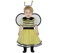 FIESTAS GUIRCA Little Bee Baby Fancy Dress Costume - Black and Yellow Bee Dress incl. Wings & Bee Headband - Girls Fancy Dress Age 18-24 Months