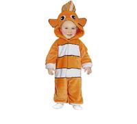 FIESTAS GUIRCA Little Clown Fish Fancy Dress Costume for Baby Boy or Girl - Orange and White Striped Onesie with Hood - Age 12-18 Months