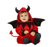 FIESTAS GUIRCA | Little Devil Baby Costume - Jumpsuit, Hood, Wings and Tail - Demon and Devil Costumes for Halloween, Carnival and Fancy Dress Parties - Ideal for Children