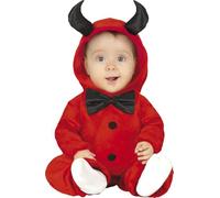 FIESTAS GUIRCA | Little Devil Baby Fancy Dress Costume - Hood and Jumpsuit - Devil and Demon Costumes for Halloween, Carnival and Fancy Dress Parties - Ideal for Unisex Babies