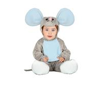 FIESTAS GUIRCA | Little Mouse Baby Fancy Dress Costume - Jumpsuit, Tail, Hat and Booties - Unisex Animal Costumes for Babies - Ideal for Halloween, Carnival and Fancy Dress Parties