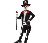 FIESTAS GUIRCA Lord Skeleton Fancy Dress for Boys - Kids Costume with Top Hat - Boys Halloween Costumes 7-9 years