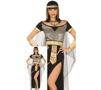 FIESTAS GUIRCA Magnificent Egyptian Goddess Fancy Dress Women - Sexy Cleopatra Dress Black & Gold - Egyptian Queen Fancy Dress Costumes for Women Size L