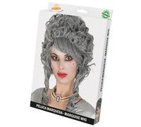 FIESTAS GUIRCA | Marchioness Grey Wig (One Size) - Fancy Dress Accessory for Halloween and Carnival - Ideal for Period Parties and Themed Celebrations - Adult Women - Grey