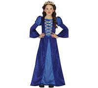 FIESTAS GUIRCA Medieval Queen Girls Fancy Dress Costume - Blue Princess Kids Fancy Dress Costumes Girls 10-12 years