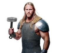 FIESTAS GUIRCA | Medieval Toy Hammer (13.8 in) - Fancy Dress Accessory for Warriors, Vikings and Knights - Ideal for Halloween, Carnival and Themed Parties - Suitable for All Users - Brown