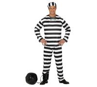 Fiestas Guirca Mens Convict Costume SetXL White/Black FG507