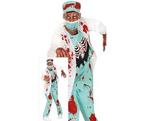 FIESTAS GUIRCA Men's Devilish Zombie Surgeon Costume - Blood Skeleton Doctor - Adult Men's Halloween Costumes