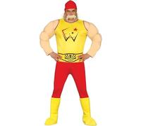 Fiestas Guirca Men's Fancy Dress Adult Wrestler Costume in Red | Size: Large Fiestas Guirca Red L