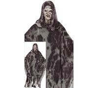 FIESTAS GUIRCA Men's Grey Ghost Costume - Killer Reaper Tunic Hooded - Halloween Costumes for Men and Adults