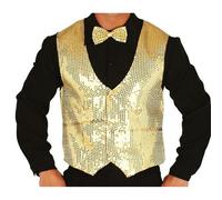 Fiestas Guirca Mens Sequin WaistcoatOne Size Gold FG605