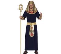 FIESTAS GUIRCA Mighty Pharaoh King of Egypt Mens Fancy Dress Costume - Black & Gold Egyptian Toga Fancy Dress Men Size L 42-44