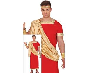 FIESTAS GUIRCA Mighty Roman Emperor Costume for Men - Red and Gold Caesar Augustus Roman Robe - Gr ostume for Men