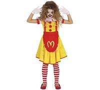FIESTAS GUIRCA Miss McKiller Fancy Dress for Girls - Yellow Crazy Clown Dress - Halloween Girls Costumes 10-12 years