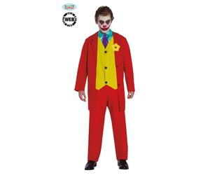 Fiestas Guirca Mr Smile Villain Evil Joker Gents Fancy Dress Costume Size XL