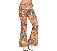 FIESTAS GUIRCA | Multicolor Hippie Trousers - Adult Women's Costume Accessory - Ideal for 60s Parties and Carnival - Retro and Psychedelic Style