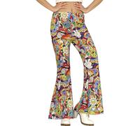 FIESTAS GUIRCA | Multicolour Hippie Trousers - Fancy Dress Accessory for Adult Women - Ideal for 60s Parties and Carnival - Retro and Psychedelic Style