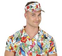 FIESTAS GUIRCA | Multicolour Tropical Visor (One Size) - Party Hat for Summer Celebrations and Graduations - Unisex Accessory for Hawaiian and Themed Parties - Adult - Multicolour