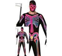 FIESTAS GUIRCA Neon Ghost Costume for Men - Neon Skeleton Monkey Costume - Halloween Costumes for Men and Adults