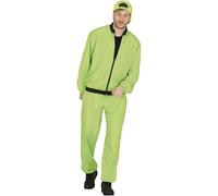 FIESTAS GUIRCA Neon Green Tracksuit Mens Fancy Dress Costume - Colourful 80s Shell Suit Funny Mens Costume - 90s Jogging Suit Bachelor Party Stag Do Fancy Dress Men Size L