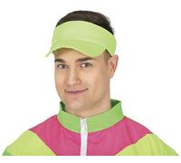 FIESTAS GUIRCA | Neon Green Visor Cap - Costume Accessory for Parties of the 80s and Sports Events - Ideal for Adults Unisex - Perfect for Carnival and Halloween - Green