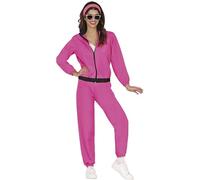 FIESTAS GUIRCA Neon Pink Tracksuit Fancy Dress Women - Colourful 80s Shell Suit Funny Womens Costume - 90s Jogging Suit Bachelorette Party Hen Do Fancy Dress Women Size S