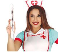 FIESTAS GUIRCA | Novelty Thermometer for Doctor Nurse Costume (34 cm) - Fun Medical Accessory for Carnival Halloween Themed Parties - Adult Child - White
