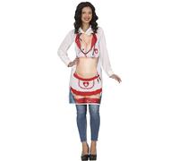 FIESTAS GUIRCA | Nurse's Apron (One Size) - Fancy Dress Accessory for Hen Parties and Nurse Themed Events - Ideal for Celebrations and Events - Unisex Adults - Multicoloured
