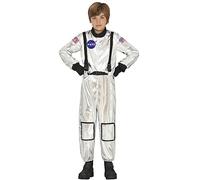 FIESTAS GUIRCA Official Silver NASA Astronaut Boys Fancy Dress Costume - Astronaut Space Suit Kids Fancy Dress Costumes Boys 7-9 years
