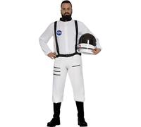 FIESTAS GUIRCA Official NASA Spacesuit Mens Fancy Dress Costume - White Astronaut Space Suit Fancy Dress Men Size XXL