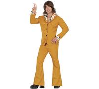 FIESTAS GUIRCA Orange Disco Star Mens Fancy Dress Costume - 70s Disco Suit Mens Outfit - 60s Fancy Dress Men Size L 42-44