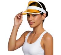 FIESTAS GUIRCA | Transparent Orange Visor Hat - Fancy Dress Accessory for 80s Parties and Sports Events - Ideal for Unisex Adults - Orange