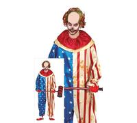 FIESTAS GUIRCA | Patriot Clown Costume for Adult Men - XL 44-46 | Set 2 Pieces | Vibrant Stars and Stripes | Polyester | Fits Size XL 44-46 | Halloween, Carnival, Fancy Dress Party