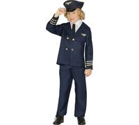 Fiestas Guirca - Child Airline Pilot Costume - Fancy Dress - Blue - 10-12 Years